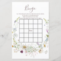 WildFlowers Baby Shower Bingo Game