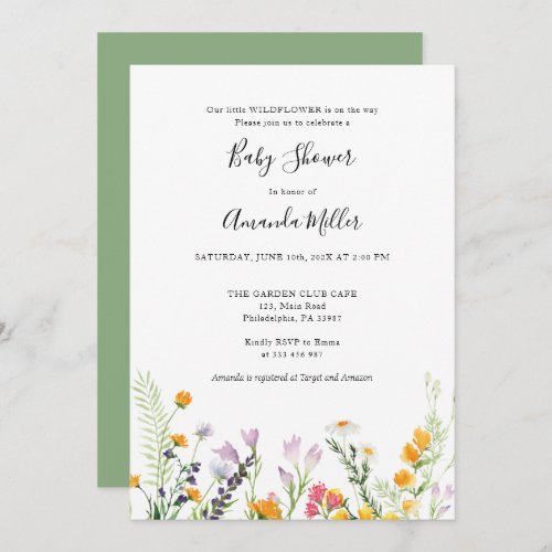 Wildflowers Baby Shower Boho Spring Save The Date