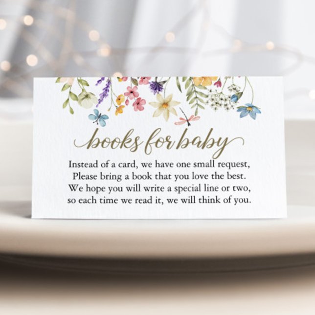 Wildflowers Baby Shower Book Request Baby In Bloom Enclosure Card (Books for Baby Book Request Cards)