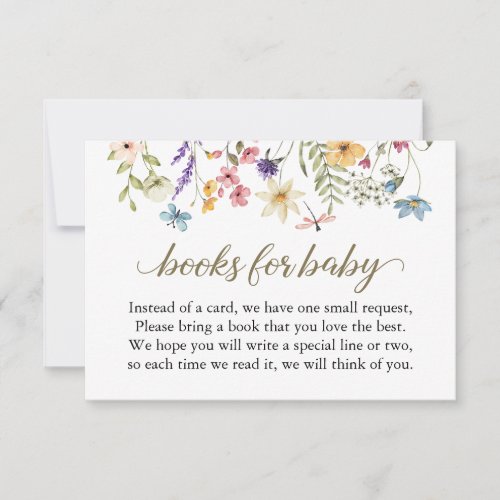 Wildflowers Baby Shower Book Request Card