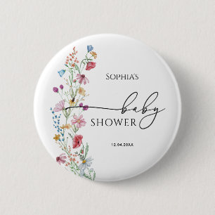 Wildflowers Baby Shower Button
