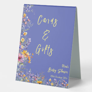 Wildflowers Baby Shower Cards & Gifts  Table Tent