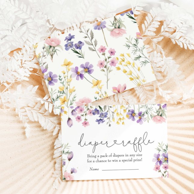 Wildflowers Baby Shower Diaper Raffle Enclosure Card (Creator Uploaded)
