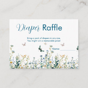 Wildflowers baby shower diaper raffle enclosure card