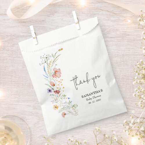 Wildflowers Baby Shower Favor Bag