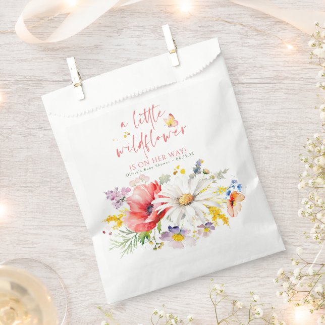 Wildflowers Baby Shower Favor Bag (Clipped)