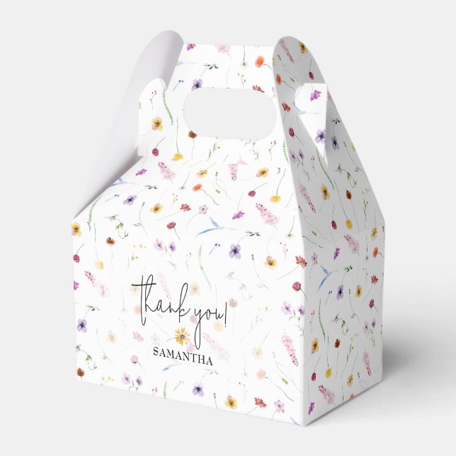 Wildflowers Baby Shower Favor Boxes (Front Side)