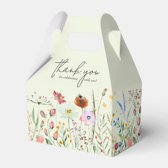 Wildflowers Baby Shower Favor Boxes (Front Side)