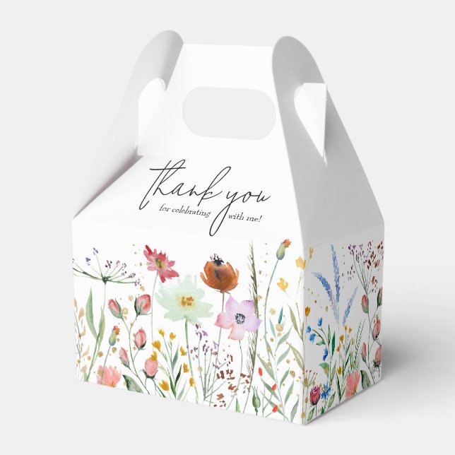 Wildflowers Baby Shower Favor Boxes (Front Side)