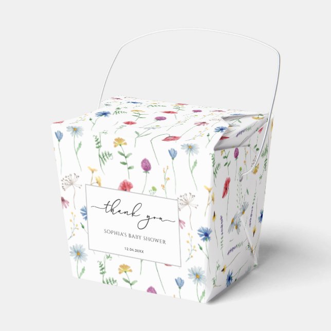 Wildflowers Baby Shower Favor Boxes (Front Side)