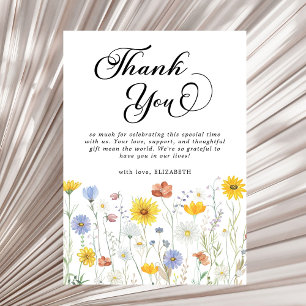 Wildflowers Baby Shower Floral Thank You Card