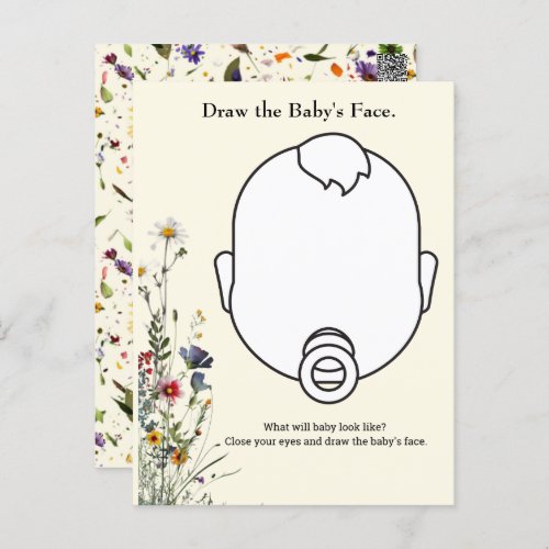  Wildflowers Baby Shower Game  Postcard