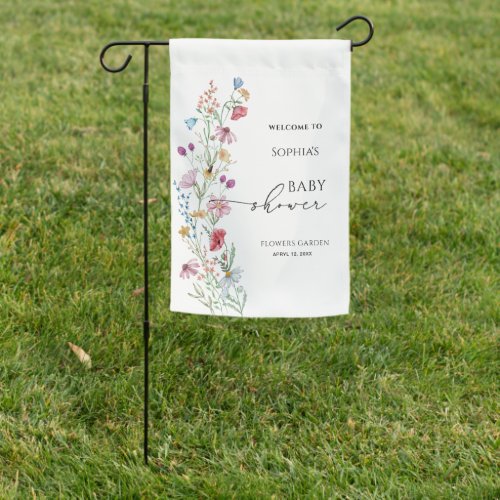 Wildflowers Baby Shower Garden Flag