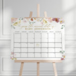 Wildflowers Baby Shower Guess Due Date Calendar Poster at Zazzle