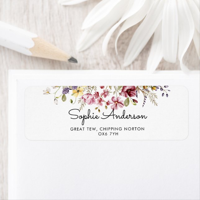 Wildflowers Baby Shower Label (Insitu)