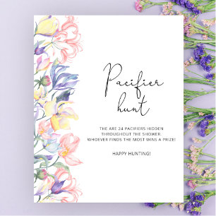 Wildflowers baby shower Pacifier hunt game Poster