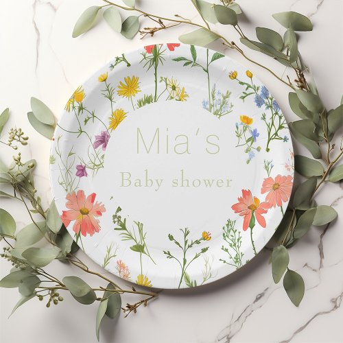 wildflowers Baby shower   Paper Plates