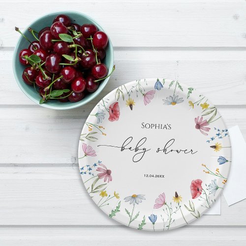 Wildflowers Baby Shower Paper Plates