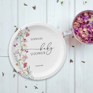 Wildflowers Baby Shower Paper Plates