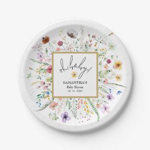 Wildflowers Baby Shower Paper Plates