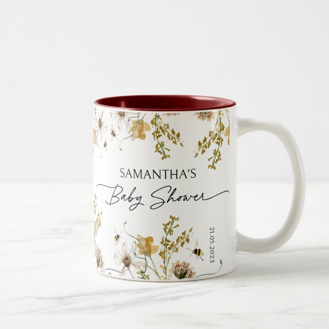 Wildflowers Baby Shower Party Favor Momento Mug  (Right)