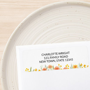 Wildflowers Baby Shower Return Address Label