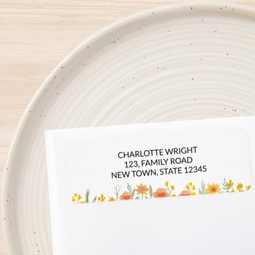 Wildflowers Baby Shower Return Address Label