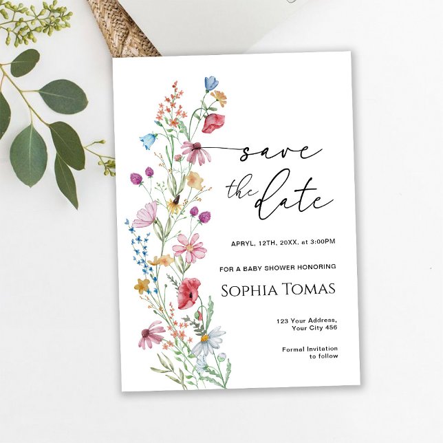 Wildflowers Baby Shower Save The Date (Creator Uploaded)