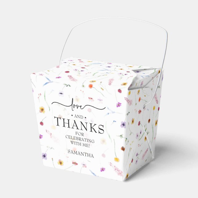 Wildflowers Baby Shower Small Favor Boxes (Front Side)