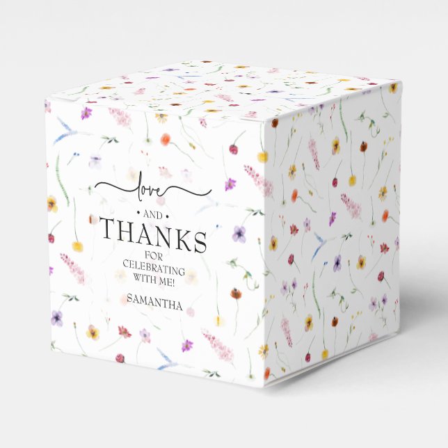 Wildflowers Baby Shower Small Favor Boxes (Front Side)