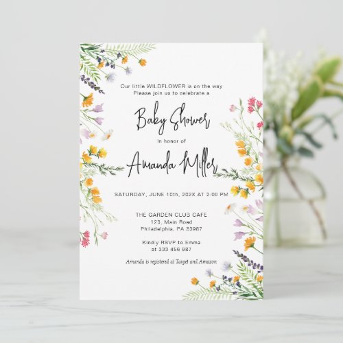 Wildflowers Baby Shower Spring Save The Date