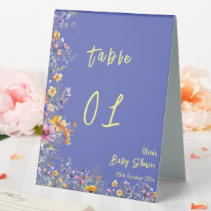 Wildflowers Baby Shower Table Numbers Tent