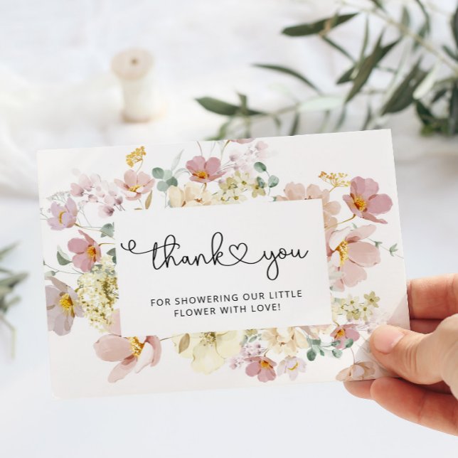 Wildflowers baby shower thank you card (Creator Uploaded)