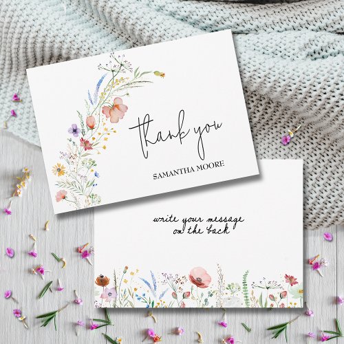 Wildflowers Baby Shower Thank You Card