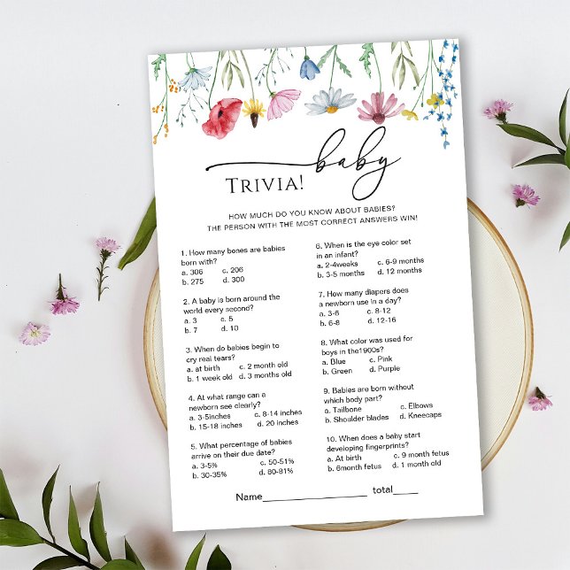 Wildflowers Baby Shower Trivia Game (Creator Uploaded)