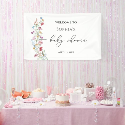 Wildflowers Baby Shower Welcome Banner