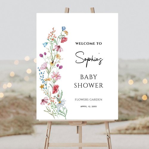 Wildflowers Baby Shower Welcome Foam Board