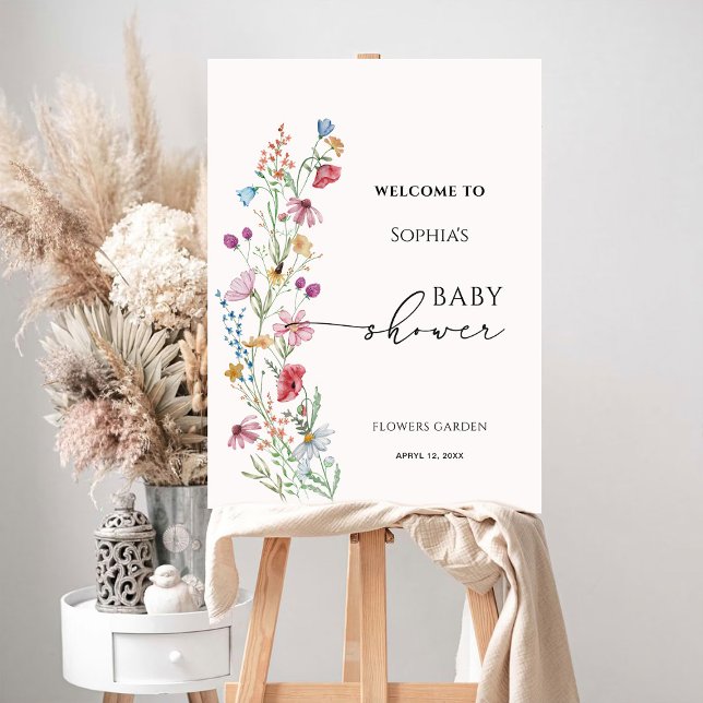 Wildflowers Baby Shower Welcome Foam Board (Creator Uploaded)