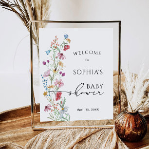 Wildflowers Baby Shower Welcome Poster