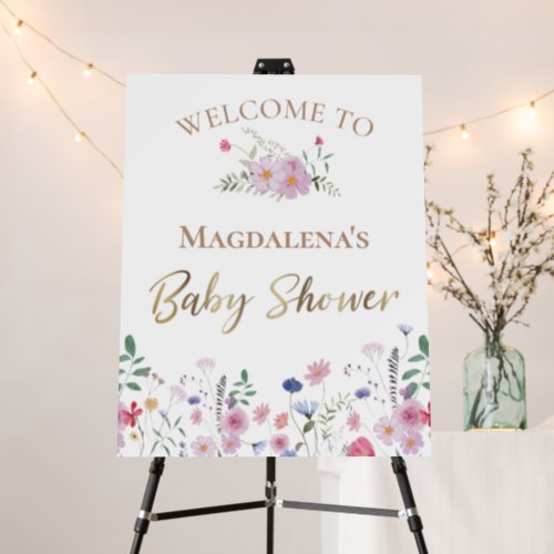  wildflowers Baby Shower welcome sign