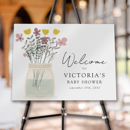 Wildflowers Baby Shower Welcome Sign