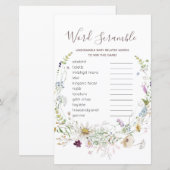 Wildflowers Baby shower Word Scramble Game (Front/Back)