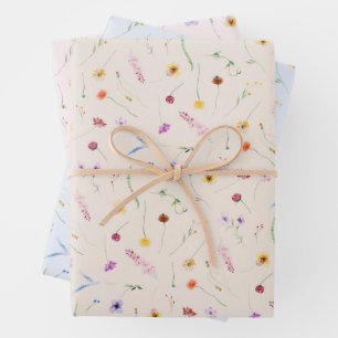 Wildflowers Baby Shower Wrapping Paper Sheets