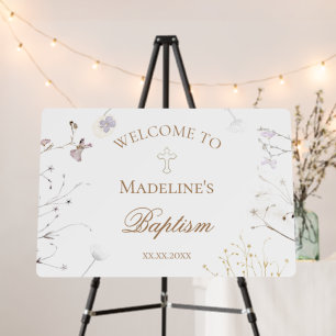wildflowers Baby's Baptism sign