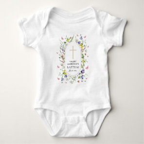 Wildflowers Baptism Boho Chic Baby Bodysuit