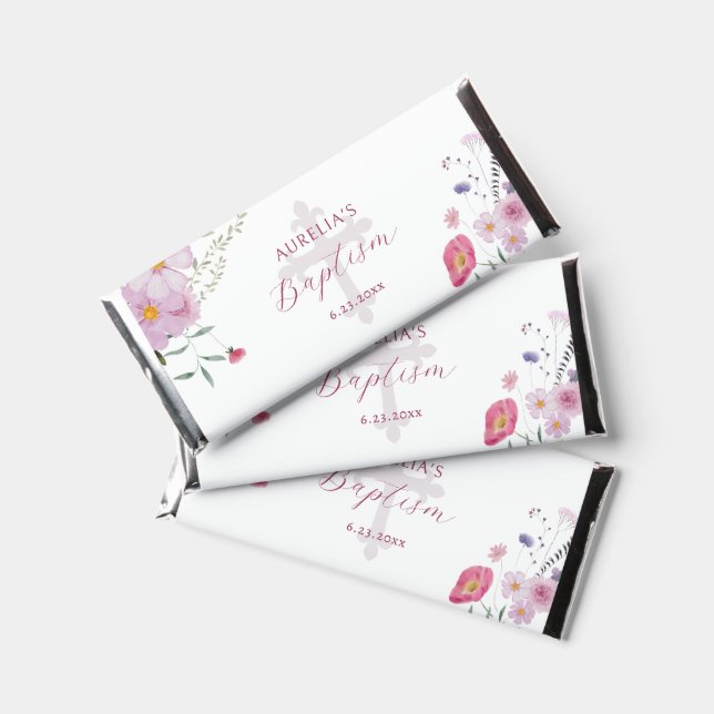 Wildflowers Baptism Hershey's Chocolate Bars (Front)