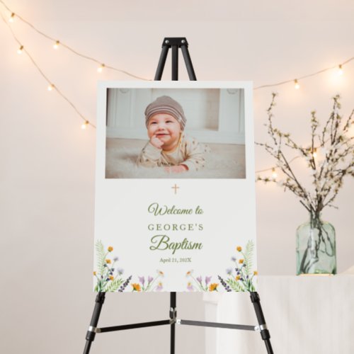 Wildflowers Baptism Photo welcome sign