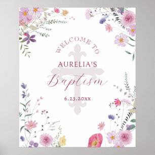 Wildflowers Baptism Welcome Poster