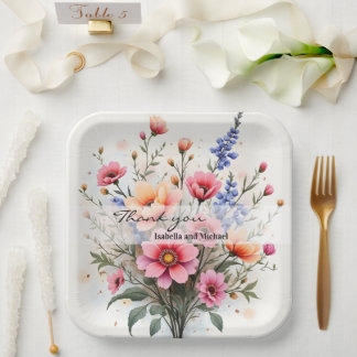 Wildflowers Beautiful Modern Luxury Collection Paper Plates