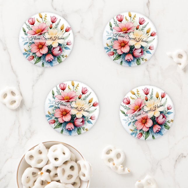 Wildflowers Beautiful Trendy Luxury Collection Coaster Set (In Situ)